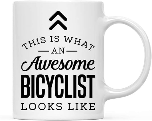 Andaz Press 11oz. Ceramic Coffee Tea Mug Thank You Gift, This is What an Awesome Bicyclist Looks Like, 1-Pack, Birthday Christmas Gift Ideas Coworker Him Her, Includes Gift Box
