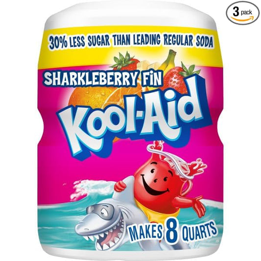 Kool-Aid, Drink Mix, Sharkleberry Fin, 19-Ounce Container (Pack of 3)