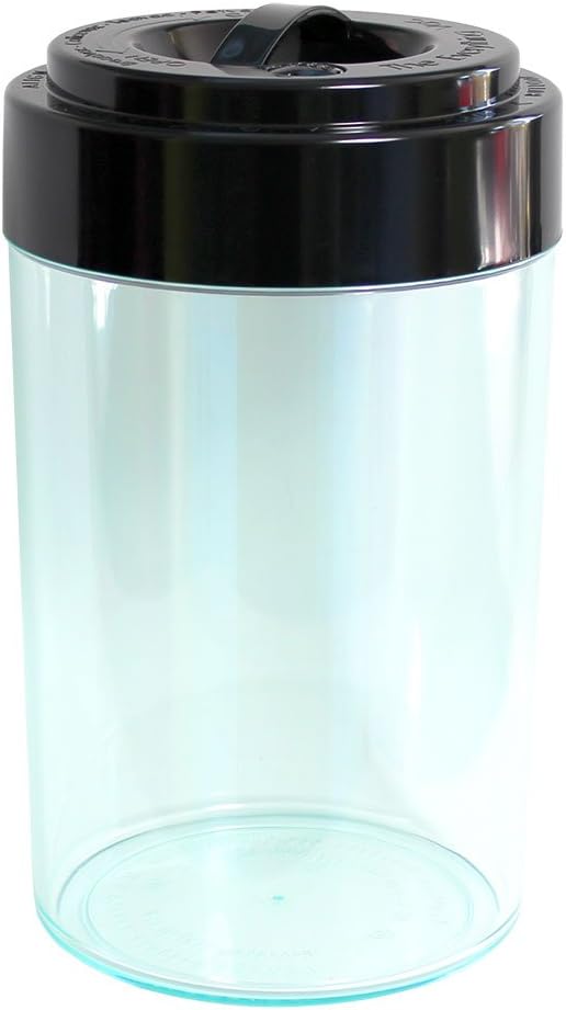 Tightvac EverythingVac Bulk Dry Goods Storage Container, 5 Pounds Plus, Clear Body/Black Cap