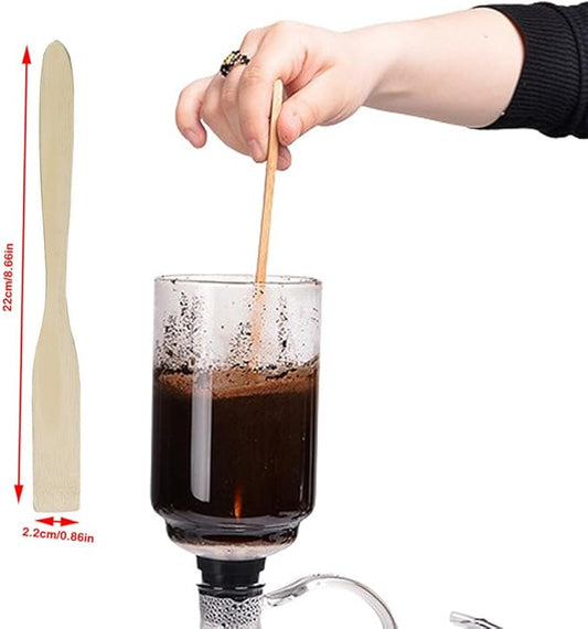 2 Pack Coffee Syphon Stir Stick Bamboo Syphon Coffee Maker Stirrers Wooden Stirring Spoon for French Press Coffee Maker Coffee Travel Mug To-Go Coffee Cups Tabletop Glass Siphon Pot Brewer