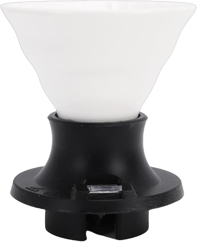 Premium Ceramic Pour Over Coffee Dripper - Heat Immersion Cone Brewer with Filter Holder for Home, Office & Travel Use, Ideal Coffee Maker for Daily Brewing (White Black)