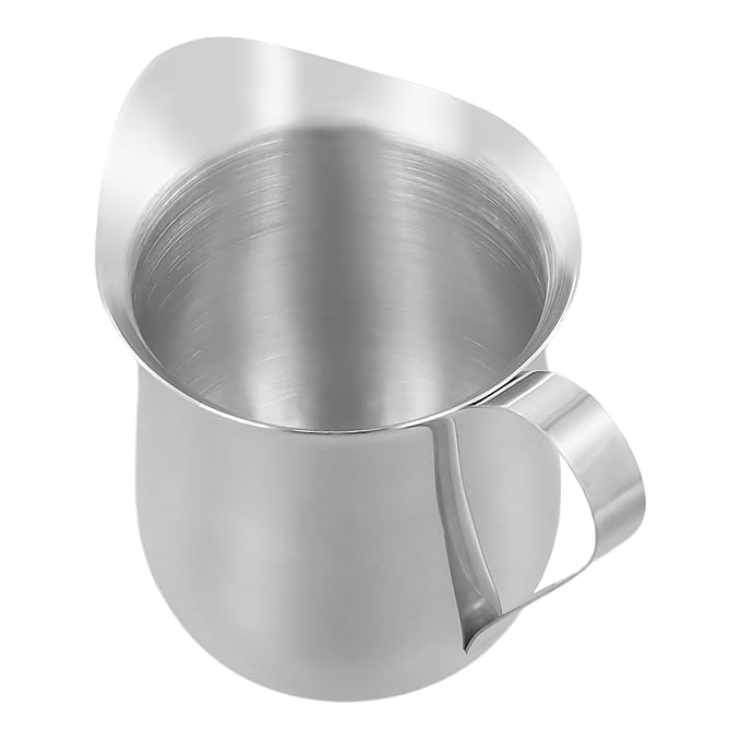 KEILEOHO 4 PCS 7oz Stainless Steel Bell Creamer, Small Creamer Pitcher, Bell Creamers Cup with Pouring Mouth for Cream, Milk, Coffee, Sauce