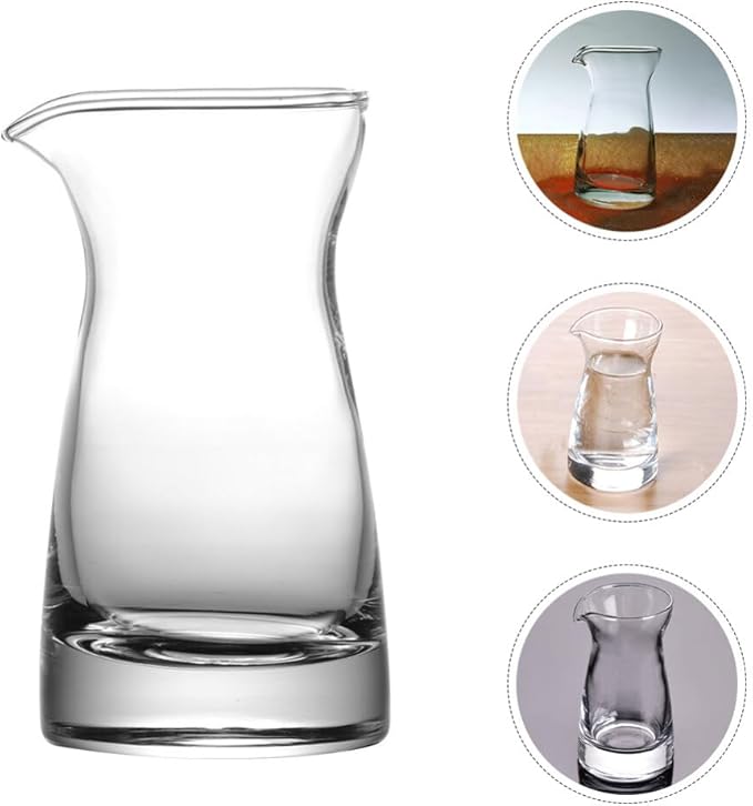 Gatuida Glass Creamer Pitcher 2pcs Milk Creamer Jug Sauce Serving Pitcher Wine Carafe Glass Mini Carafe 80ml Whiskey Decanter for Wine Dinner Parties Tastings Bars Restaurants, 10.00X5.40X5.40CM