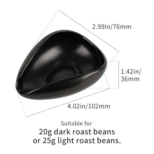 watchget Ceramic Coffee Dosing Cup & Tea Storage Tray, Single Dose Measuring Container for Coffee Beans & Loose Leaf Tea Dosing Vessel, Black