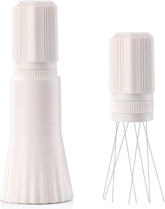 Bincoo Espresso Stirrer-Coffee Distribution Tool with 8 SUS304 Needles,Adjustable Needle WDT Tool with ABS Body,Espresso Distribution Tool (White)