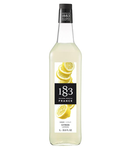 1883 Lemon Syrup for Drinks, Made in France, 1 Liter Glass Bottle