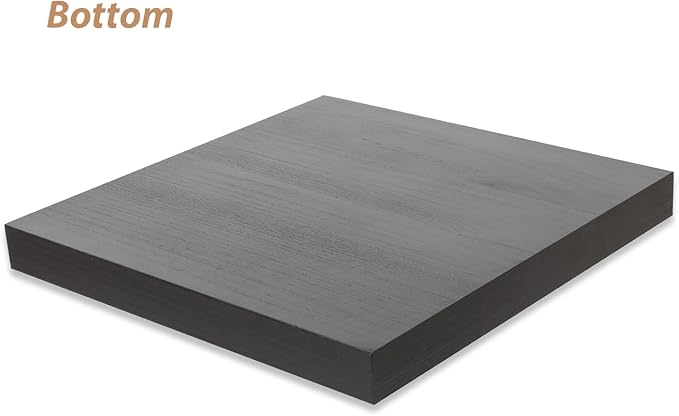Ottoman Tray for Coffee Table Living Room Wood Serving Tray Large Wooden Square 20 Inches Black