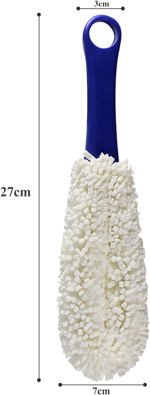 KUWAN Bottle Cleaning Brush Multi-Function Household Tools Flexible Bottle Scourer for Some Decanters, Goblets, Glasses, Cups (Middle Length)