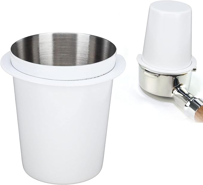 Tbest Ing Cup 58Mm,Coffee Dosing Cup 58Mm, Dosing Cup,Dosing Cup 5858Mm Coffee Dosing Cup Stainless Steel Coffee Handle Dosing Tool Accessoryblack (58mm White)