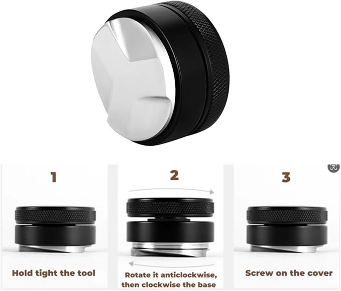 53mm Coffee Tamper & Distributor Set 53mm, Espresso Tamper Set with Spring Loaded and Base, Coffee Machine Accessories 54mm Calibrated Tampers for Breville Portafilter with Coffee Cleaning Brush