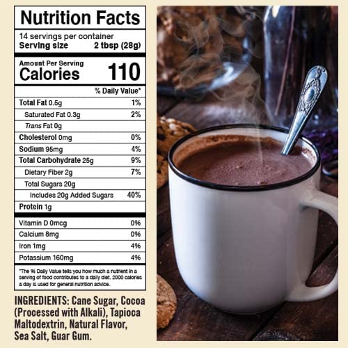 Natural Hot Chocolate Mix Variety Pack - Dairy-Free, Vegan Complete Mixes - Just Add Water - Pack of 2 (Classic Caramel Dark Chocolate & Double Dutch Dark Chocolate) 14 oz Each