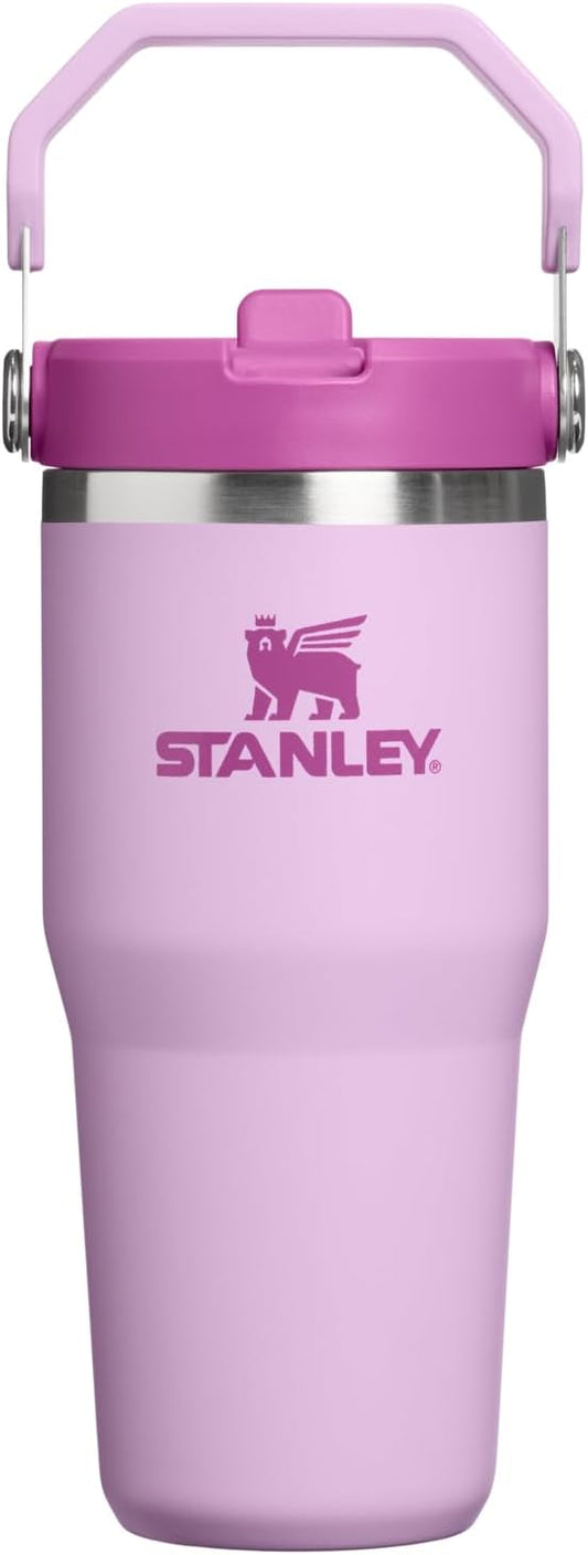 STANLEY IceFlow 2.0 Flip Straw Tumbler with Handle 14 oz | Twist On Lid and Flip Up Straw | Leakproof Water Bottle | Insulated Stainless Steel | BPA-Free | Soft Orchid