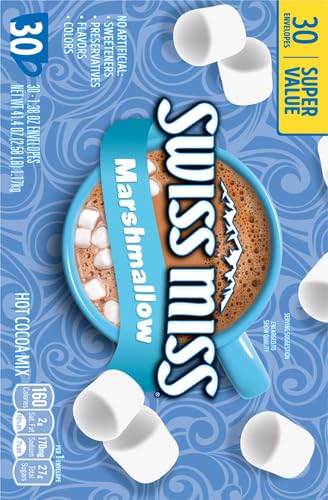 Swiss Miss Chocolate Hot Cocoa Mix With Marshmallows, Hot Cocoa Bar Supplies, 1.38 oz., Envelopes (Pack of 60)