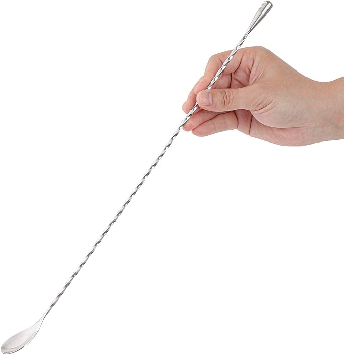 Restaurantware-16 Inch Bar Spoon, 1 Corkscrew Handle Cocktail Stirrer Spoon - Long, Commercial, Stainless Steel Cocktail Mixing Spoon, For Stirring And Mixing Cocktails For Professionals