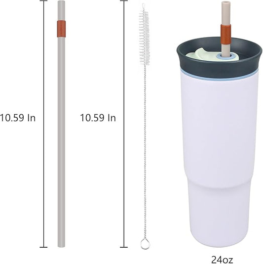 Replacement Straws for Owala 24oz Tumbler, 6 Colours with 1 Brush (6 Pack for 24oz)