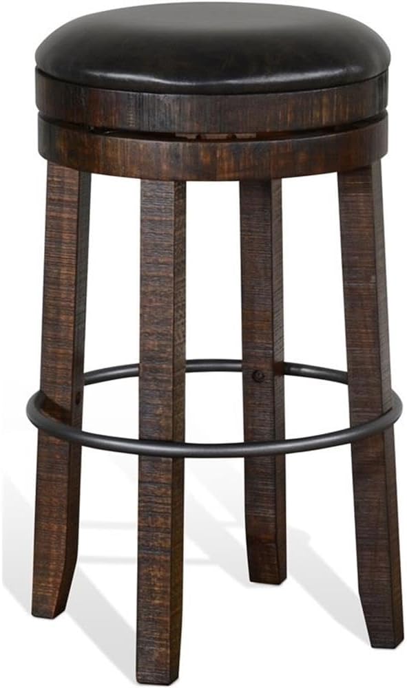 Pemberly Row 3-Piece Set with Gorgeous Bar Unit and 2 Backless Swivel BarStools