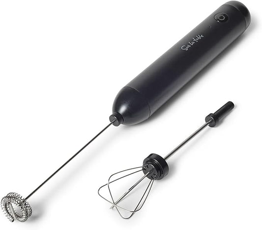 Sur La Table Rechargeable Milk Frother & Whisk, Black