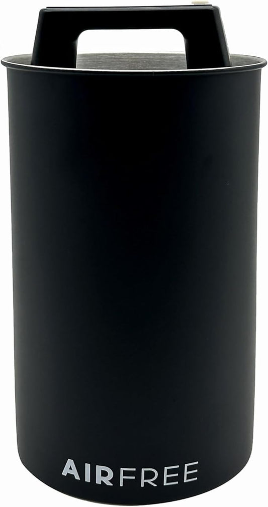 Skywin Metal Canister with Seal Lid, Black Coffee Canister, Coffee Container, Coffee Bean Storage, Vacuum Coffee Canister, Push Out Excess Air Preserve Food Freshness