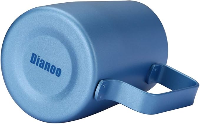 Espresso Steaming Pitcher, Espresso Milk Frothing Pitcher Stainless Steel, Coffee Latte Art Cup 14.2 OZ (420ml) Blue