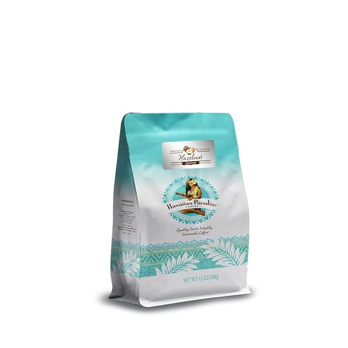 Hawaiian Paradise Coffee Hazelnut Ground Coffee - Premium Rich Flavored Bold Signature Brewed – 100% Arabica Beans (Hawaiian Hazelnut 12oz. Bag Ground)