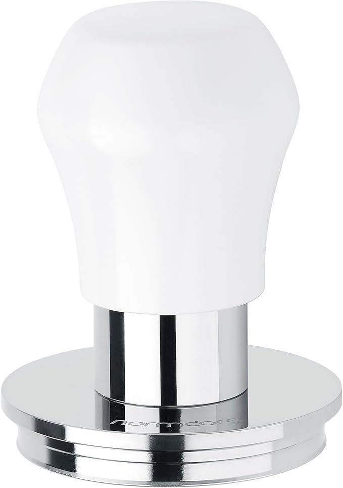 Normcore 49mm Coffee Tamper V4.1 Mini, Spring-Loaded with Click Feedback, Compatible with Rok Espresso Makers, Olympia Cremina, La Pavoni lever machines, White