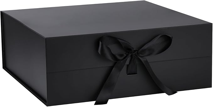 OEMVALATY Black Gift Box,18x18x6 Inches Gift Boxes with Lids for Presents with Magnetic Closure and Ribbon for Wedding,Storage,Birthday