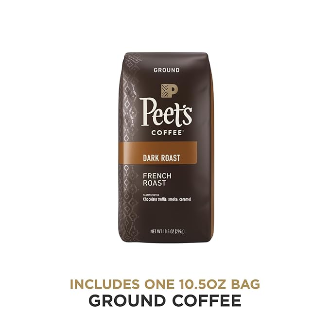 Peet's Coffee, Dark Roast Ground Coffee - French Roast 10.5 Ounce Bag