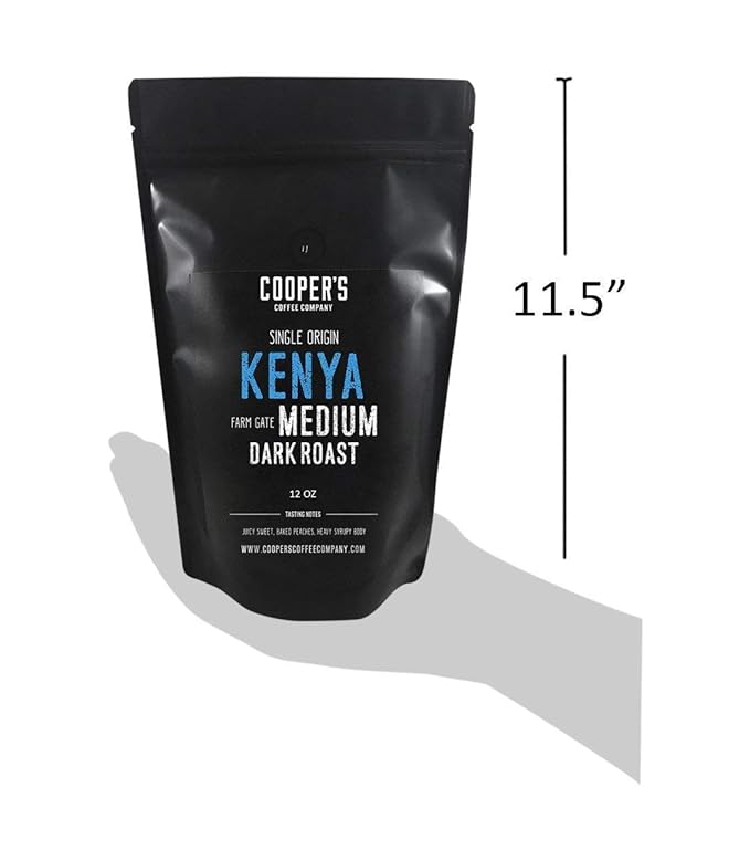 Kenya AA Medium-Dark Roast Coffee Beans, Single Origin Ground Coffee, Gourmet Coffee - 5lb Bag