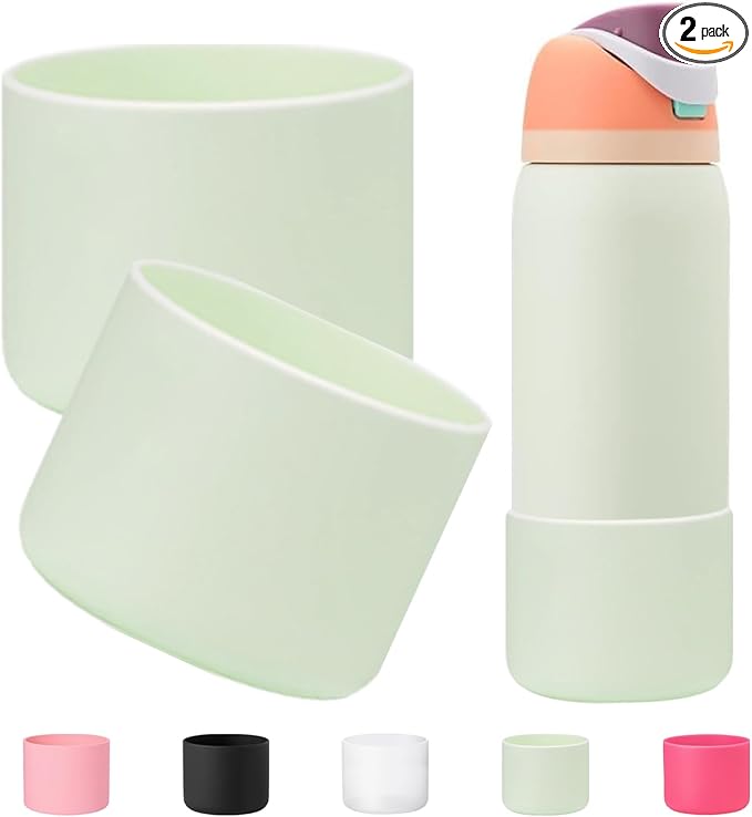 2-Pack Silicone Boot for Owala 32 oz Water Bottles, Boots for Owala Protective Sleeve Anti-Slip Rubber Bottom, Compatible with FreeSip/Twist/Flip Stainless Steel Bottles 32 oz Accessories,BPA Free