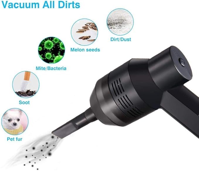 NEW Cordless Mini Vacuum Cleaner,Portable Computer Vacuum for Car Laptop Sewing Machine Keyboard Vac USB Desk Crumbs Hairs Dust Cleaners