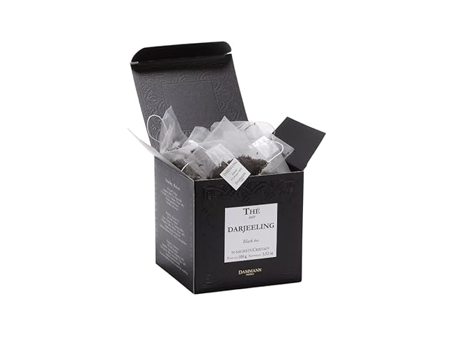 Dammann Freres Sachets, Darjeeling Tea Bags, Premium Gourmet French Black Tea, 50 Count (Single Pack)