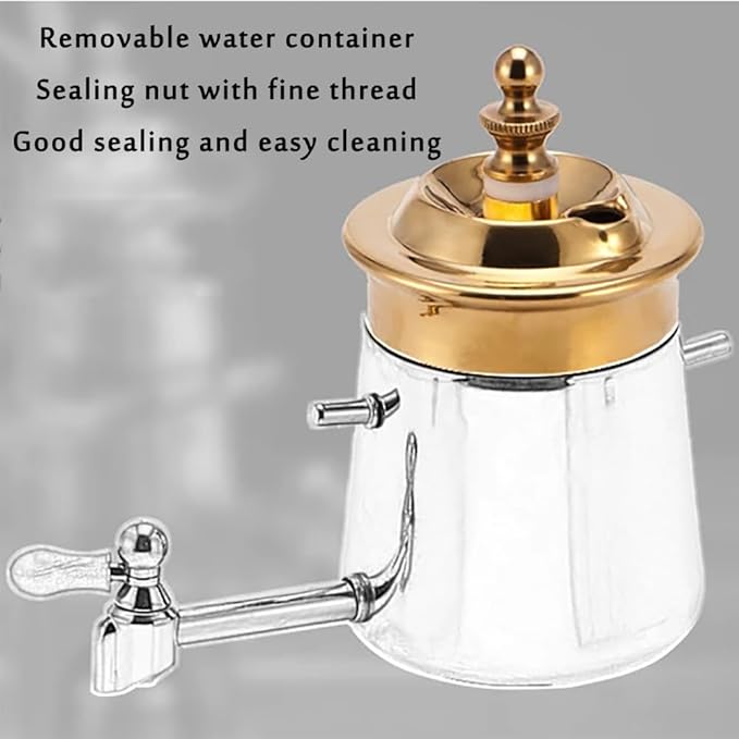 Siphon Coffee Maker, 3-5 Cups Detachable Siphon Coffee Brewer, 304 Stainless Steel Mesh and High Borosilicate Heat-Resistant Glass, Double Ridged Fulcrum with Tee Handle for Coffee, Tea