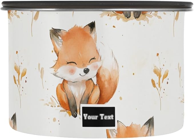ALAZA Cute Fox Watercolor Kitten Cats Airtight Coffee Bean Canister Customed 900ml Food Storage Containers with Lids For Gournd, Tea, Sugar, Flour, Rice, Cereal, Candy Cookie Jar