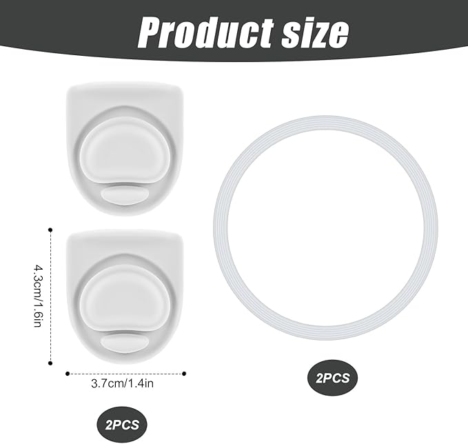 4pcs Bottle Seal Ring & Replacement Stopper for Owala FreeSip 19oz 24oz 32oz 40oz, Silicone O Ring Water Bottle Lid Parts, Cap Mouth Plug Gasket Accessories, BPA-Free (White)