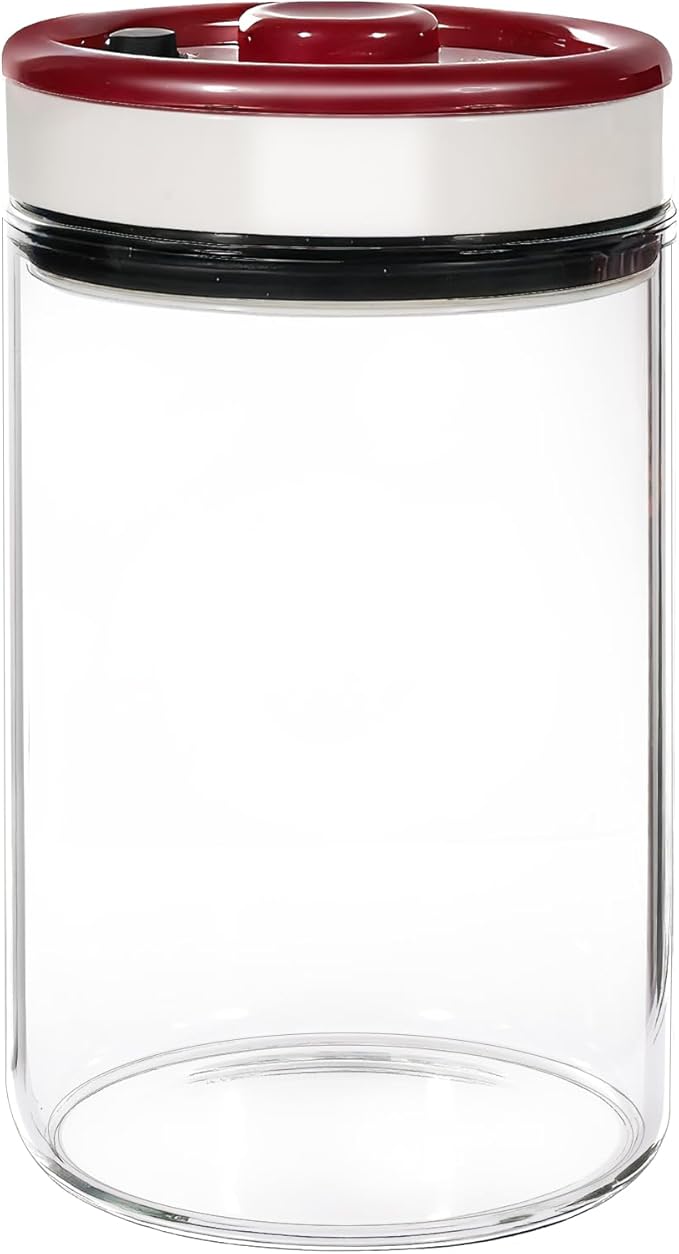 Coffee Canister 1200ml / 40.6 fl oz – Airtight Coffee Bean Container, Vacuum Seal Food Storage Jar for Coffee, Tea, Sugar, and Nuts, Clear Plastic Kitchen Canister