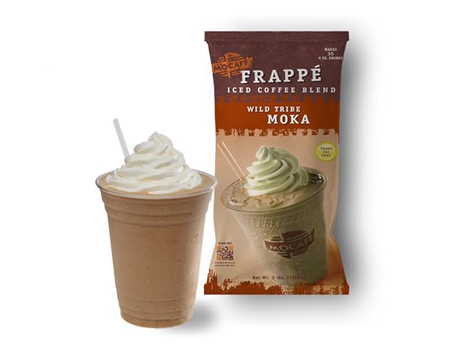 MOCAFE Wild Tribe Moka Frappe Mix, Blended Iced Coffee Instant Mocha Powder, 3lb bulk bag