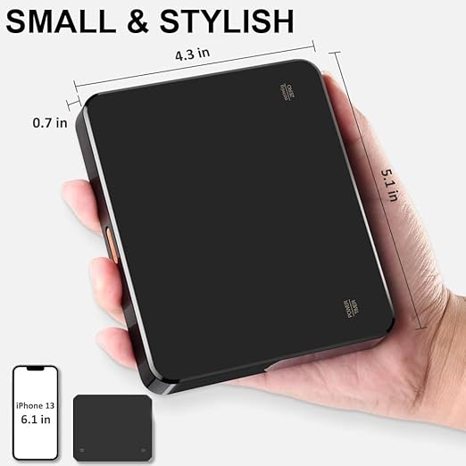 OBEST Mini Coffee Scale with Timer, Portable Kitchen Food Scale with Invisible Screen Rechargeable Digital Coffee Scale Espresso Scale with Timer 3kg/0.1g Precision Scale Black