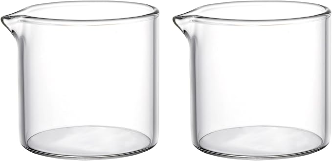 2 Pack Creamer Pitcher, Small Glass Pitcher, Glass Creamer Container, 4 Ounces