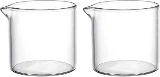 2 Pack Creamer Pitcher, Small Glass Pitcher, Glass Creamer Container, 4 Ounces