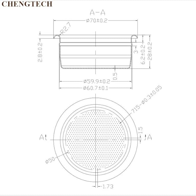 Espresso Accessories, 22g Standard Espresso Basket – 58mm Flat Bottom Precision Filter, Balanced Flow Design for Large Dose Double Shots