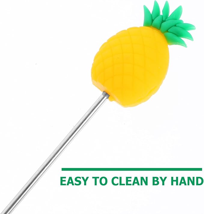 5pcs Pineapple Fruit Cartoon Cocktail Stir Sticks Metal Multi-Function Drink Mixers Bar Supplies for Parties and Coffee Stirring