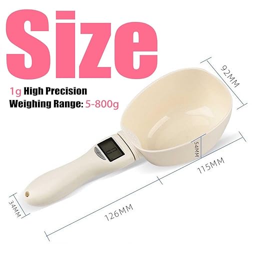 Digital Measuring Spoon Scale,Food Measuring Scoop Scale,ABS Kitchen Weight Scale for Food with LCD Screen,High Precision,for Cooking,Baking,Coffee and Pet Portion Control