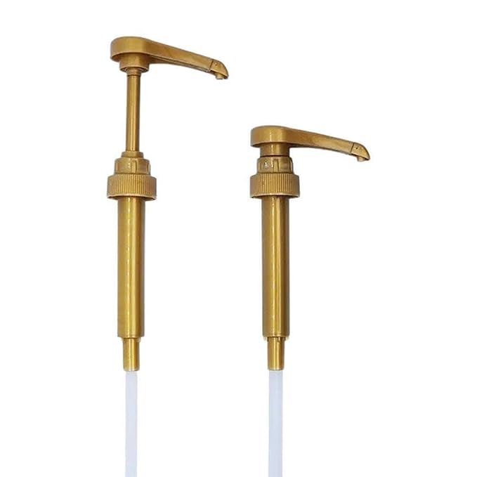 Syrup Pump Compatible with Torani, DaVinci and Skinny (Set of 2) - fits bottles (25.4 oz-750ml) (Gold)