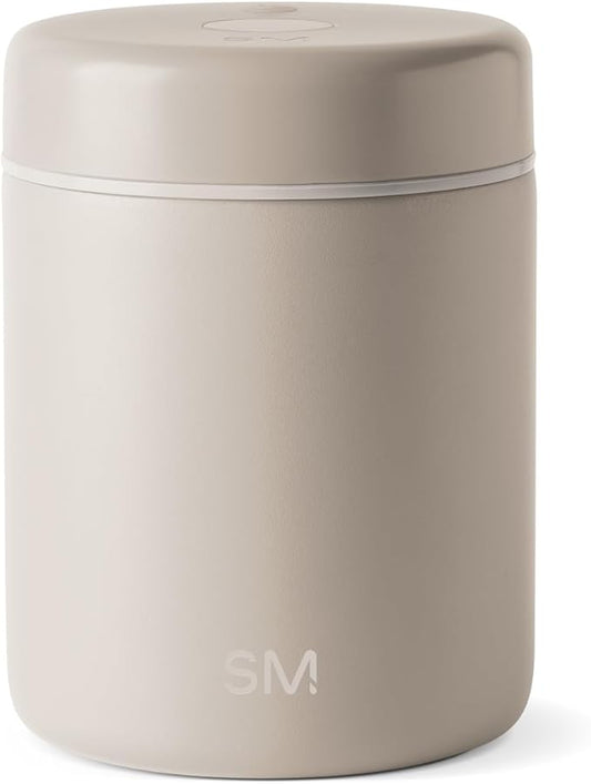 Simple Modern Delta Coffee Canister | Airtight Vacuum Seal with Auto-Reseal Technology | Ceramic Lined Stainless Steel Container for Coffee Grounds, Beans, Tea | 1.1L, Almond Birch Mix