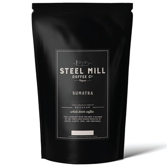 Steel Mill Coffee Co. Sumatra Single-Origin Fair Trade Organic Ground Coffee – Dark Roast – 100% Arabica Beans – 2lb Bag – Vegan, Gluten-Free, Sugar-Free