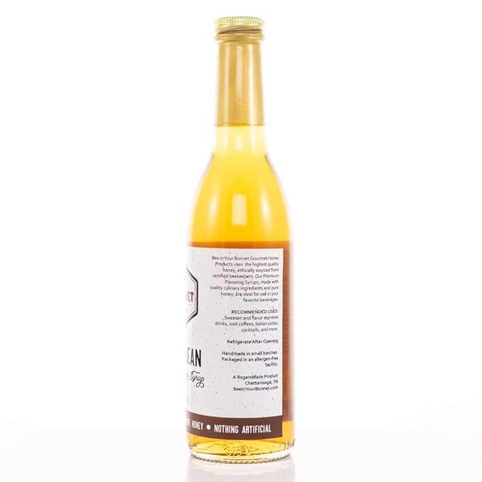Bee in Your Bonnet Premium Flavoring Syrup - Made with Real Honey & Natural Ingredients - Perfect for Coffee Flavoring, Cocktails & Drinks - Vanilla Bean Flavoring - 12 Ounce Bottle