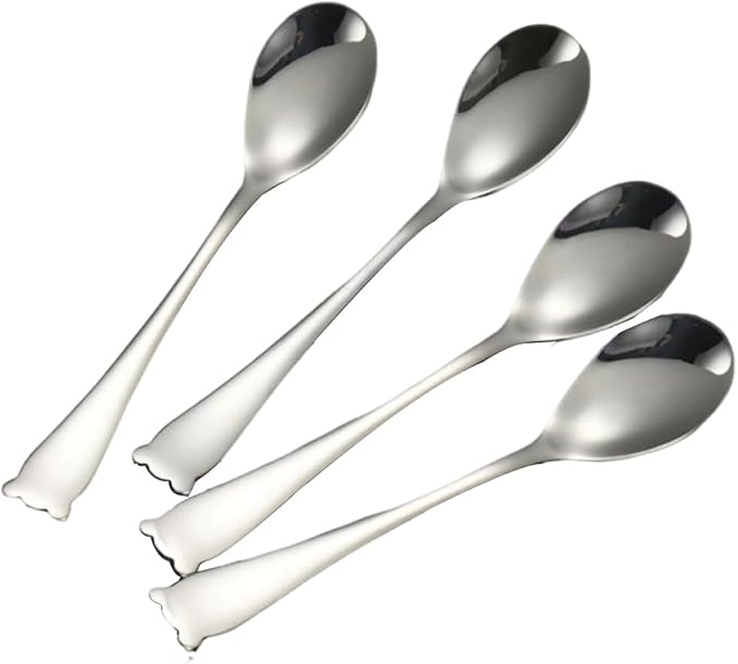 Stainless Steel Mini Coffee Espresso Spoons,Small Dessert Teaspoons, Cute Animal Design Coffee Spoons for Coffee Tea Desserts,6.6 inch, Set of 4