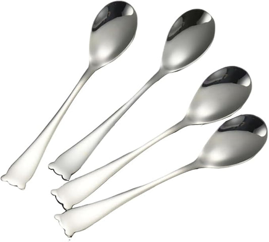Stainless Steel Mini Coffee Espresso Spoons,Small Dessert Teaspoons, Cute Animal Design Coffee Spoons for Coffee Tea Desserts,6.6 inch, Set of 4