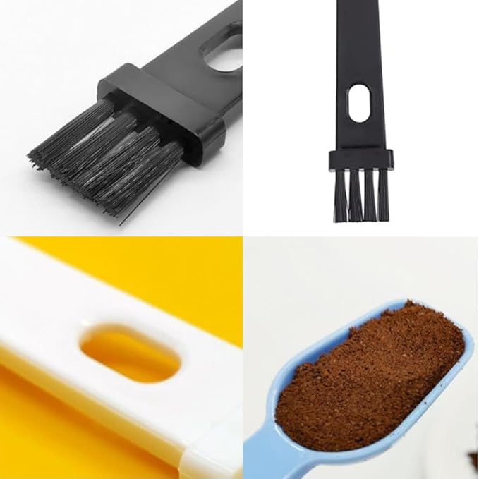 8 Pack Coffee Grinder Brush Cleaning Brushes Cleaner with Nylon Bristles and Scoop Spoon 2 in 1 Handy Tool Set for Barista Espresso Machine Scooping Herb Tea Powder Coffeemaker