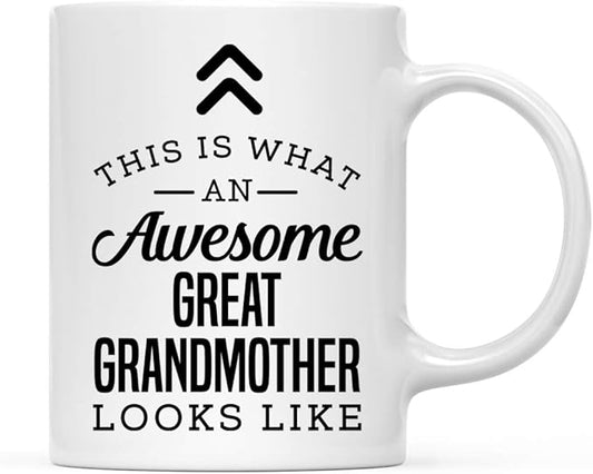 Andaz Press 11oz. Ceramic Coffee Tea Mug Thank You Gift, This is What an Awesome Great Grandmother Looks Like, 1-Pack, Birthday Christmas Gift Ideas Coworker Him Her, Includes Gift Box